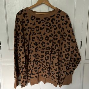 Cheetah print oversized sweater